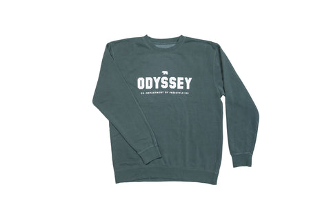 Campus Crewneck (Pigment Dyed Alpine Green with White Ink