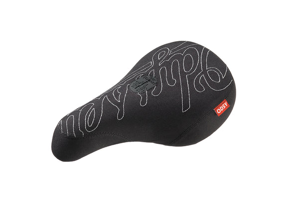 Big Stitch Fat Seat (Black w Silver Embroidery) | Odyssey BMX