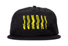Sunday High Wave 5-Panel Nylon Snapback Hat (Black with Neon Yellow Screen Print)