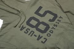 Odyssey Import Pullover Hoodie (Olive with Black Ink)