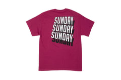 Sunday Tres Tee (Berry with Black/White Ink)